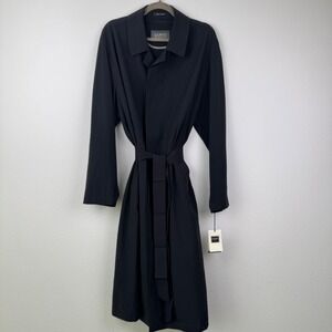 Sanyo Trench Coat Womens‎ Medium Black New Minimalist Classic Office VTG New
